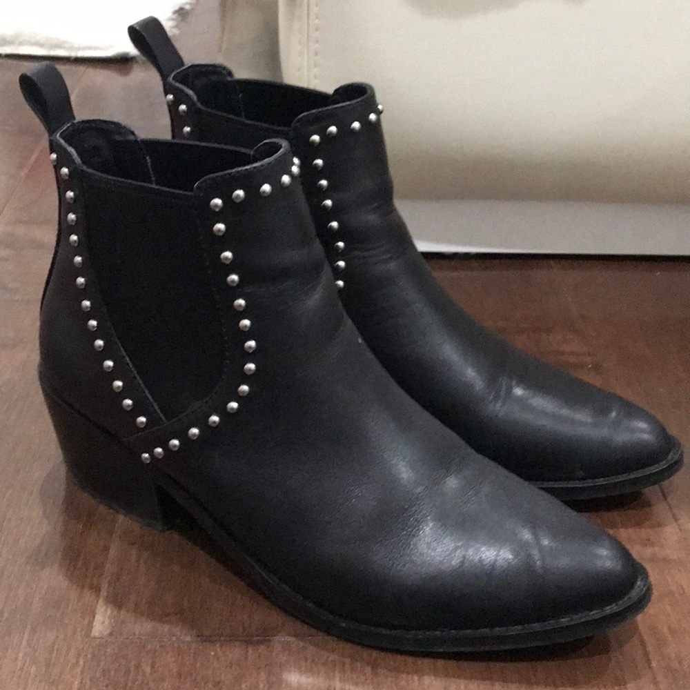 Steve Madden Black Studded Anke Boots